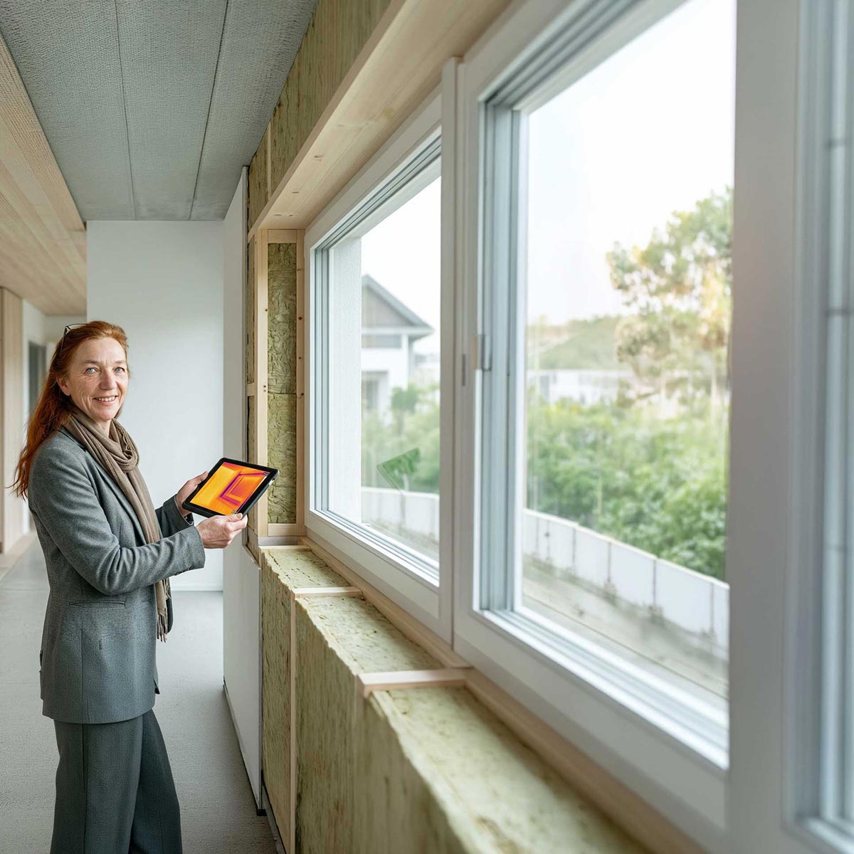 Energieberaterin Monika Rothböck ermittelt Wärmebrücken
